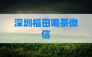 深圳福田喝茶微信