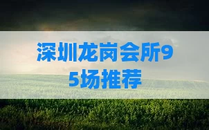 深圳龙岗会所95场推荐