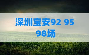 深圳宝安92 95 98场
