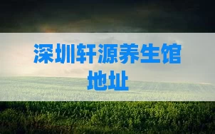 深圳轩源养生馆地址