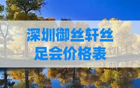 深圳御丝轩丝足会价格表