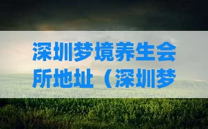 深圳梦境养生会所地址(深圳梦境养生会所地址在哪里)