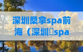 深圳桑拿spa前海(深圳湉spa)