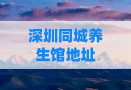 深圳同城养生馆地址